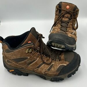 Merrell Moab 2 Waterproof Hiking Boots Mens 11 Wide Earth Brown MISSING INSOLES